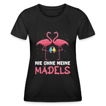 Wir Sind Die Saufen Feiern Lästern Schwestern - Frauen Funktions-T-Shirt - Schwarz - Vorne - AI Model Female 172 light (172cm)