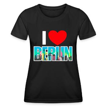 I love berlin - Frauen Funktions-T-Shirt - Schwarz - Vorne - AI Model Female 172 light (172cm)
