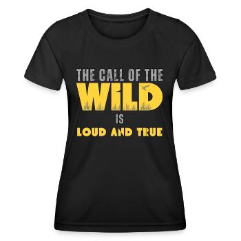Aventure en plein air Randonnée Camping Drôle de Plein air Dites - T-shirt sport Femme - noir - Devant - AI Model Female 172 light (172cm)