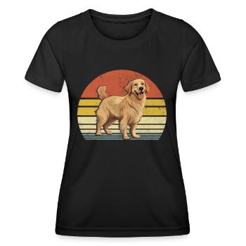 Retro Vintage Golden Retriever GR Dog Golden Retri - Women's Functional T-Shirt - black - Front - AI Model Female 172 light (172cm)