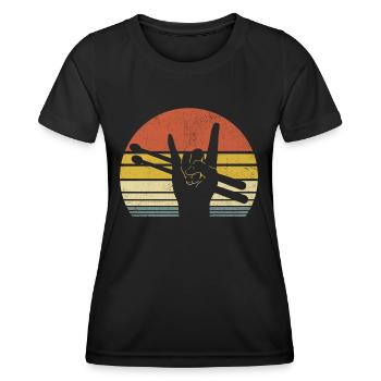 Tambour rétro Tambour Amateur de musique Tambour - T-shirt sport Femme - noir - Devant - AI Model Female 172 light (172cm)