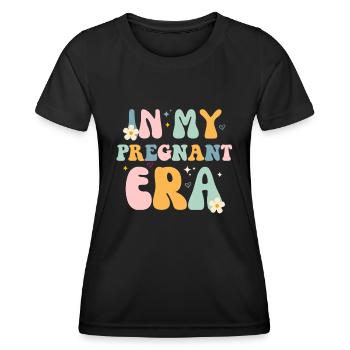 In My Pregnant Era / Funny Pregnancy Announcement - Women's Functional T-Shirt - black - Front - AI Model Female 172 light (172cm)