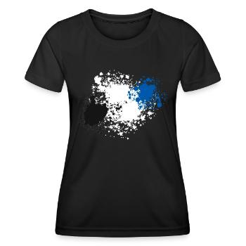 Schwarz-Weiß-Blau - Frauen Funktions-T-Shirt - Schwarz - Vorne - AI Model Female 172 light (172cm)