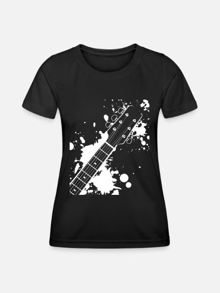 Splash Gitarre - Frauen Funktions-T-Shirt - Schwarz