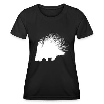 Stachelschwein - Frauen Funktions-T-Shirt - Schwarz - Vorne - AI Model Female 172 light (172cm)