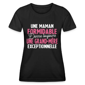 Maman Formidable Grand-Mère Exceptionnelle - T-shirt sport Femme - noir - Devant - AI Model Female 172 light (172cm)