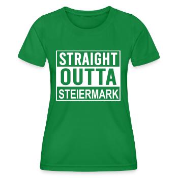 STRAIGHT OUTTA STYRIE - T-shirt sport Femme - vert - Devant - AI Model Female 172 dark (172cm)