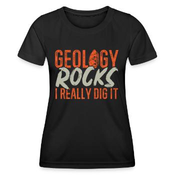 Rockhound Geology Rock Collecting Stone Collectors - Women's Functional T-Shirt - black - Front - AI Model Female 172 light (172cm)