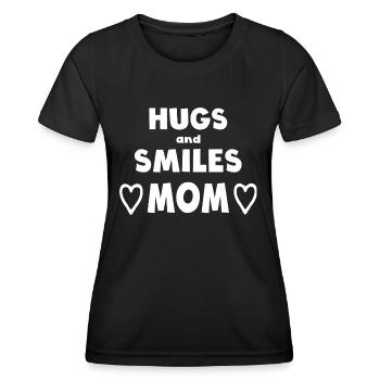 Câlins et sourires. Maman - T-shirt sport Femme - noir - Devant - AI Model Female 172 light (172cm)