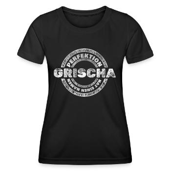 Perfektion Perfekt Grischa - Frauen Funktions-T-Shirt - Schwarz - Vorne - AI Model Female 172 light (172cm)