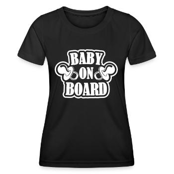 Baby on Board - Frauen Funktions-T-Shirt - Schwarz - Vorne - AI Model Female 172 light (172cm)