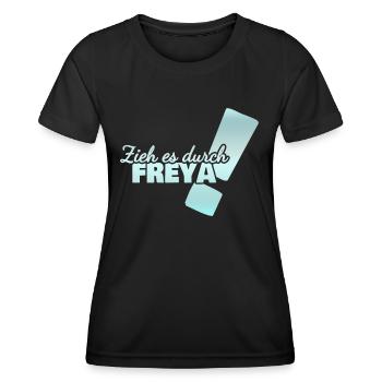 Durchhalten Freya - Frauen Funktions-T-Shirt - Schwarz - Vorne - AI Model Female 172 light (172cm)