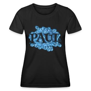 Wassertropfen Name Paul - Frauen Funktions-T-Shirt - Schwarz - Vorne - AI Model Female 172 light (172cm)