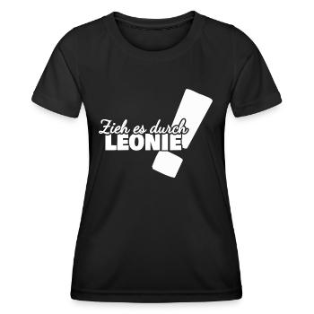 Vorname Leonie - Frauen Funktions-T-Shirt - Schwarz - Vorne - AI Model Female 172 light (172cm)