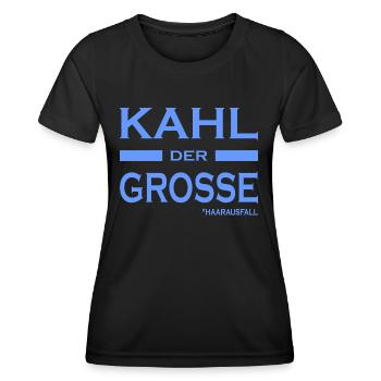 Kahl der Grosse - Haare-Glatze-lustige Sprüche V2 - Frauen Funktions-T-Shirt - Schwarz - Vorne - AI Model Female 172 light (172cm)