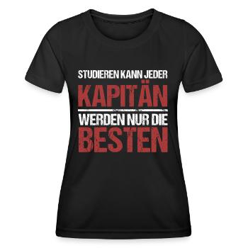 Anyone can study; Captains are the best - Women's Functional T-Shirt - black - Front - AI Model Female 172 light (172cm)