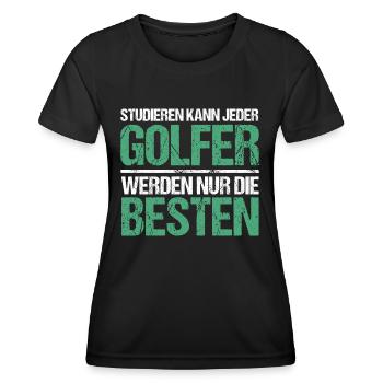 Anyone can study - Golfer Edition - Women's Functional T-Shirt - black - Front - AI Model Female 172 light (172cm)