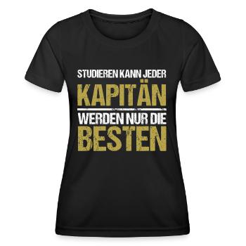 Tout le monde peut étudier - Captain Edition - T-shirt sport Femme - noir - Devant - AI Model Female 172 light (172cm)