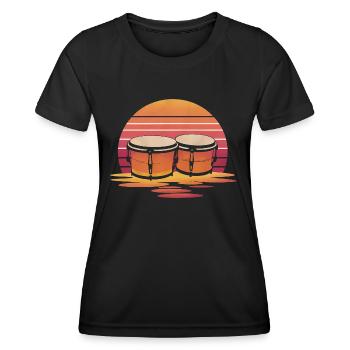 Bongo Musik Geschenk - Frauen Funktions-T-Shirt - Schwarz - Vorne - AI Model Female 172 light (172cm)