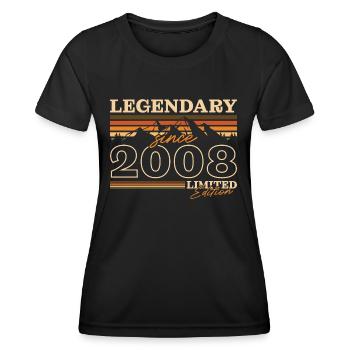 Vintage 16. Geburtstag Berge Jahrgang 2008 - Frauen Funktions-T-Shirt - Schwarz - Vorne - AI Model Female 172 light (172cm)
