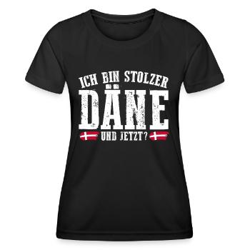 Danois Danemark - T-shirt sport Femme - noir - Devant - AI Model Female 172 light (172cm)