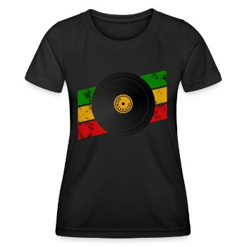 Dub Reggae Platte - Frauen Funktions-T-Shirt - Schwarz - Vorne - AI Model Female 172 light (172cm)