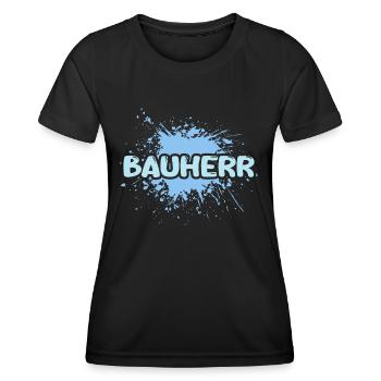 Créateur d’offres d’emploi - T-shirt sport Femme - noir - Devant - AI Model Female 172 light (172cm)