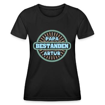 Prénom Artur - T-shirt sport Femme - noir - Devant - AI Model Female 172 light (172cm)