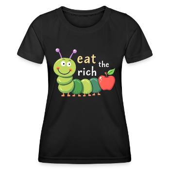 Mangez les riches - Chenille affamée - T-shirt sport Femme - noir - Devant - AI Model Female 172 light (172cm)