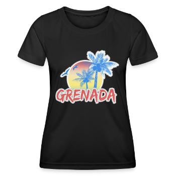 Urlaub Grenada - Frauen Funktions-T-Shirt - Schwarz - Vorne - AI Model Female 172 light (172cm)