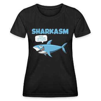 Sharkasm Deep Sea Predator Great White Shark - Women's Functional T-Shirt - black - Front - AI Model Female 172 light (172cm)