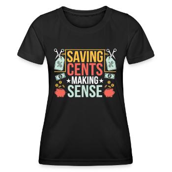 Économiser des centimes Making Sense Couponer Shopper Économiser - T-shirt sport Femme - noir - Devant - AI Model Female 172 light (172cm)