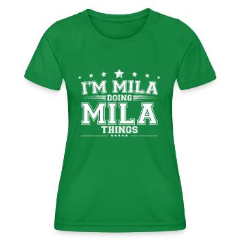 Mila - T-shirt sport Femme - vert - Devant - AI Model Female 172 dark (172cm)