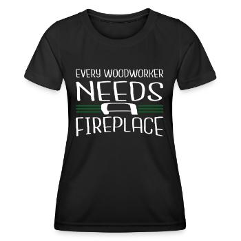 bûcheron arboriculteur cool charpentier plombier - T-shirt sport Femme - noir - Devant - AI Model Female 172 light (172cm)