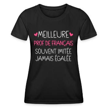 Enseignante De Français Meilleure Prof De Français - T-shirt sport Femme - noir - Devant - AI Model Female 172 light (172cm)