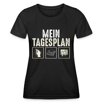Lehrer mein Tagesplan - Frauen Funktions-T-Shirt - Schwarz - Vorne - AI Model Female 172 light (172cm)
