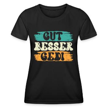 Gut Besser Gedi Taufged Firmgedi - Frauen Funktions-T-Shirt - Schwarz - Vorne - AI Model Female 172 light (172cm)