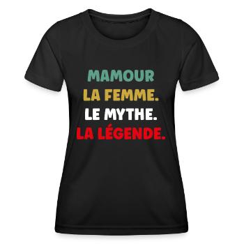 Mamour la femme le mythe - T-shirt sport Femme - noir - Devant - AI Model Female 172 light (172cm)