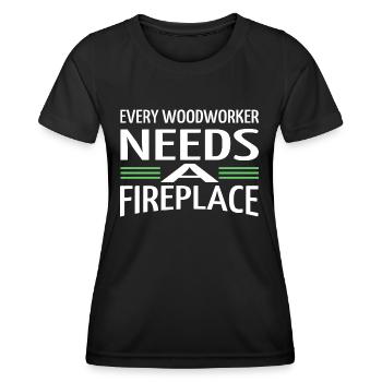 fun woodworking carpenter hoodies and sweatshirts - Frauen Funktions-T-Shirt - Schwarz - Vorne - AI Model Female 172 light (172cm)