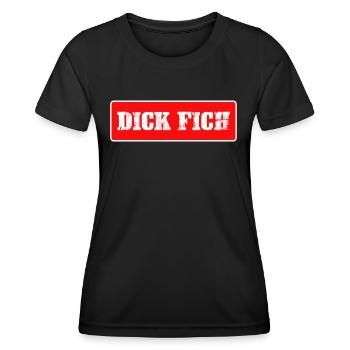 statement tourette "dick fich" anti meme - Frauen Funktions-T-Shirt - Schwarz - Vorne - AI Model Female 172 light (172cm)
