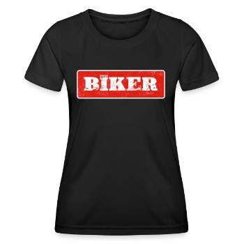 Mountainbiker Reifenspur Biketrail dirtbike MTB - Frauen Funktions-T-Shirt - Schwarz - Vorne - AI Model Female 172 light (172cm)