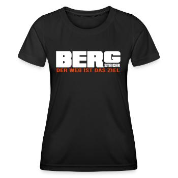 Bergsteiger Felsklettern Seilschaft Bergpfad - Frauen Funktions-T-Shirt - Schwarz - Vorne - AI Model Female 172 light (172cm)