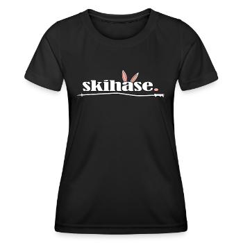 skifahrer ski-alpin skihase im pulverschnee - Frauen Funktions-T-Shirt - Schwarz - Vorne - AI Model Female 172 light (172cm)