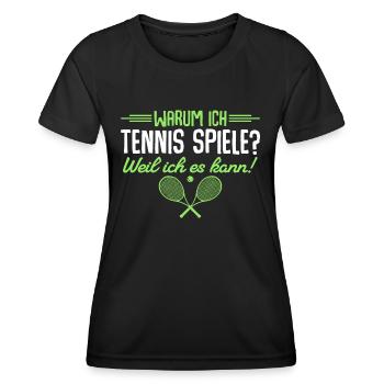 Tennis Weil ich es kann Tennisspielerin - Frauen Funktions-T-Shirt - Schwarz - Vorne - AI Model Female 172 light (172cm)
