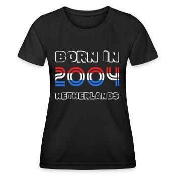 Netherlands 2004 - Frauen Funktions-T-Shirt - Schwarz - Vorne - AI Model Female 172 light (172cm)