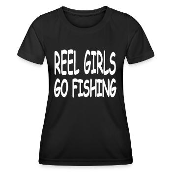 Angeln - Frauen Funktions-T-Shirt - Schwarz - Vorne - AI Model Female 172 light (172cm)