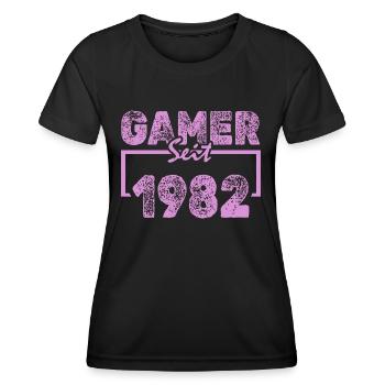 Jouer 1982 - T-shirt sport Femme - noir - Devant - AI Model Female 172 light (172cm)