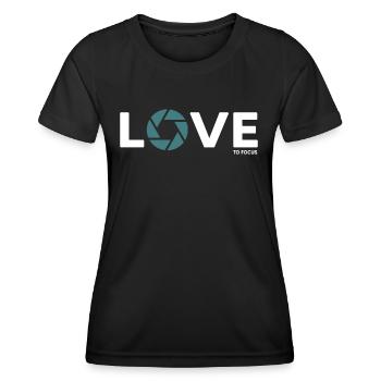 Photographe Photographie Focus Lens - T-shirt sport Femme - noir - Devant - AI Model Female 172 light (172cm)