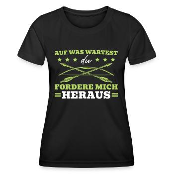 Bogensport Forder mir heraus Bogenschießen - Frauen Funktions-T-Shirt - Schwarz - Vorne - AI Model Female 172 light (172cm)
