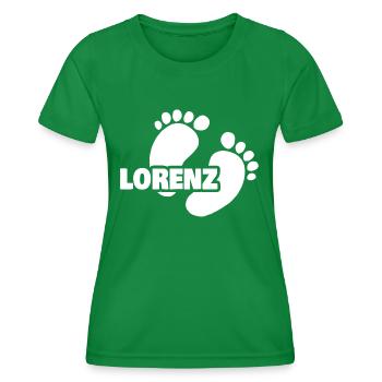 Naissance de Lorenz - T-shirt sport Femme - vert - Devant - AI Model Female 172 dark (172cm)